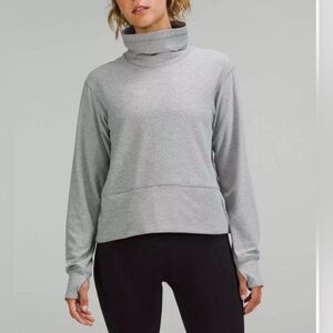 lululemon Ready To Rulu Sweatshirt Women Size 6 Pullover Funnel Neck Gray